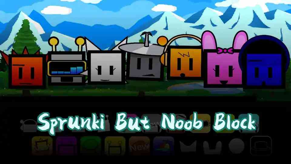 Sprunki But Noob Block